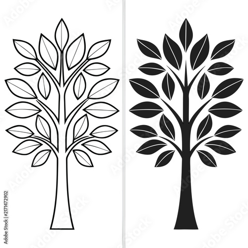 Minimalist black and white daisy and dandelion on stems