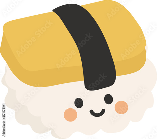 Egg sushi illustration
