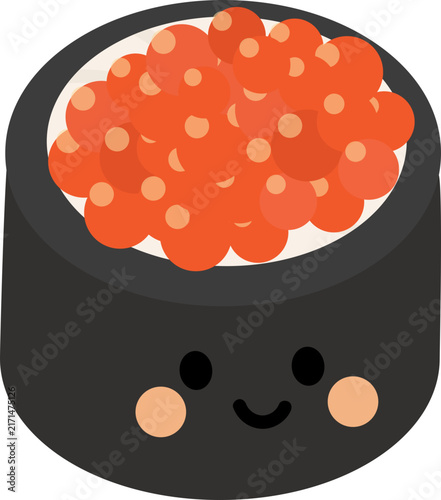 Tobiko sushi illustration