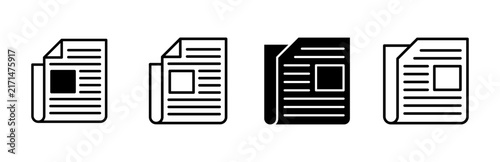 Foto Newspaper icon set. news paper vector sign