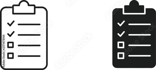 Fotografía To do list outlined and solid icon vector collection for task management, productivity, planning, organization, checklists, reminders, and vector illustration