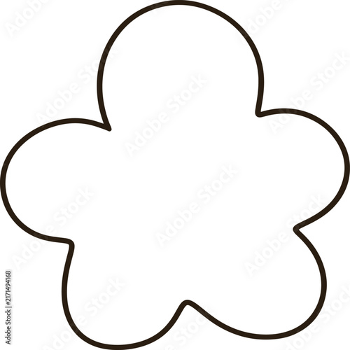 Cute flower outline hand drawn digital illustration minimalist white blossom cartoon for decoration