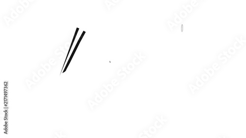  black and white video motion illustration of a pie chart divided into three sections
