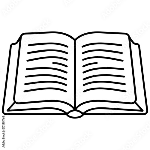 Open book outline icon representing education and literature with education literature knowledge learning