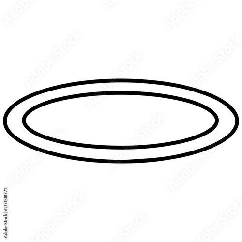 Minimalist oval halo symbol vector icon line art with religious minimalist spiritual isolated monochrome