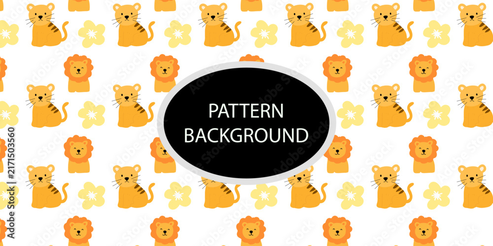 Fototapeta premium Tropical Pattern Background with Cute Sloths and Flamingos on White Wallpaper