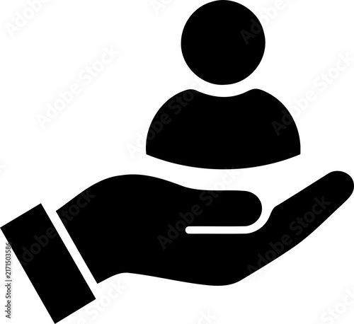 Konstfotografi Human icon held in hand symbol isolated on transparent background