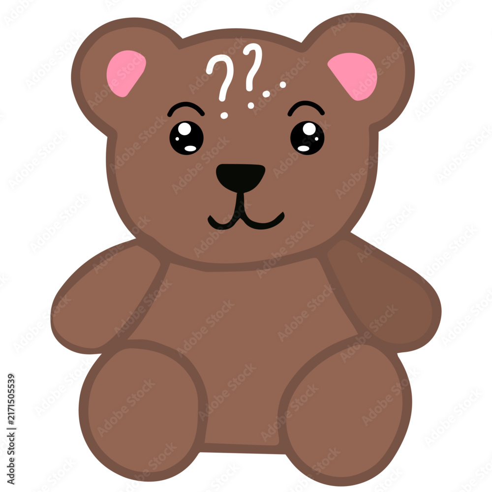 Fototapeta premium Cute kawaii teddy bear emoji . vector illustration
