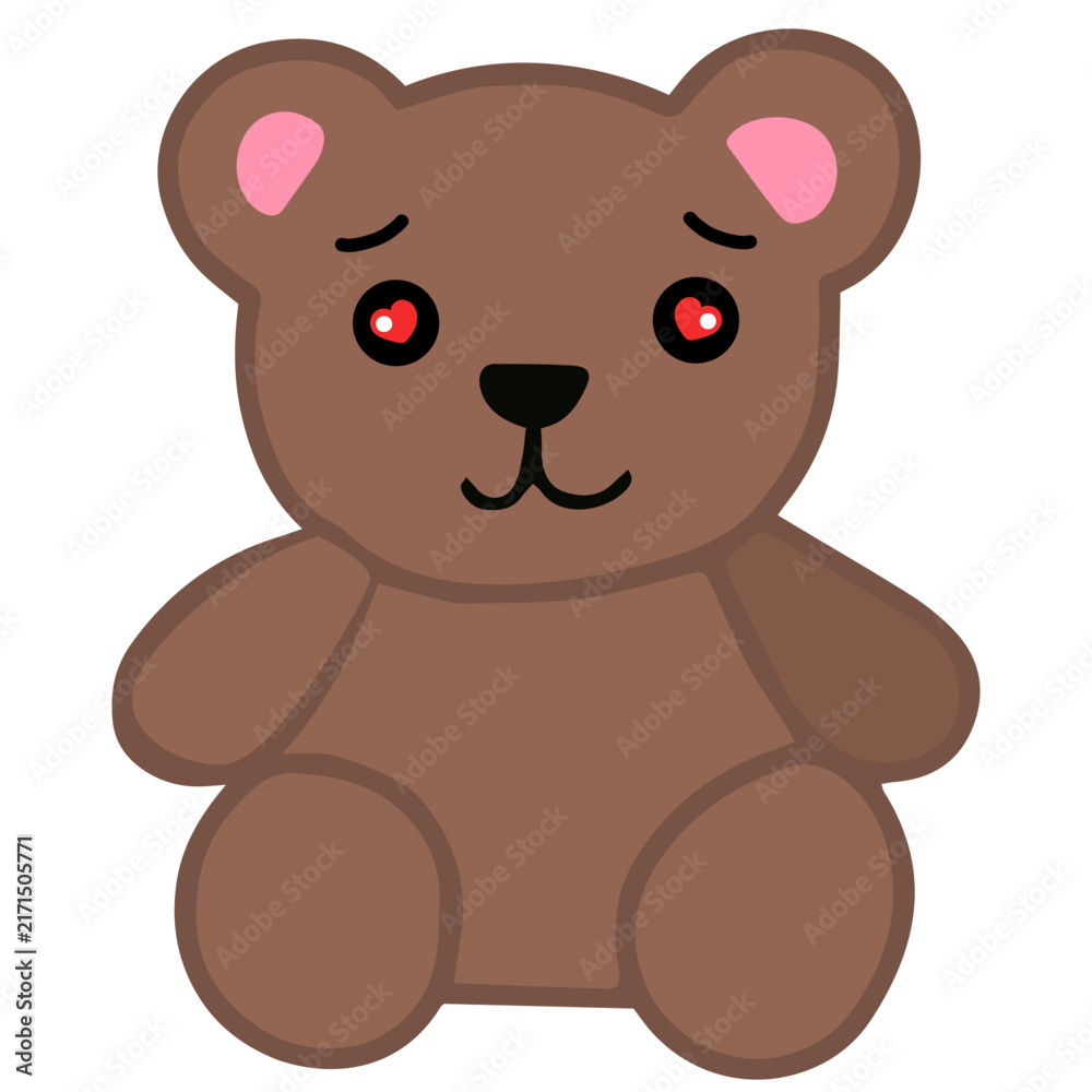 Fototapeta premium Adorable teddy bear emoji collection cartoon