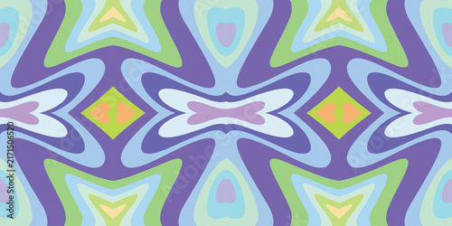 Canvastavla Abstract Retro Purple Lime Symmetrical Geometric Pattern