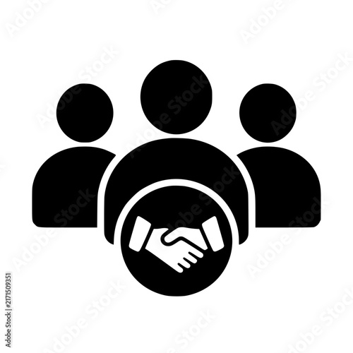 Third party icon flat outline in black