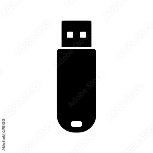 usb drive icon flat outline in black