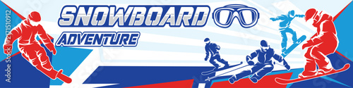 SNOWBOARD Sports Background Vector. International Sports Day Illustration. Graphic Design for the decoration of gift certificates, banners, and flyer