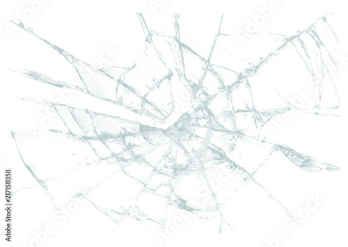 Bild auf Leinwand Isolated realistic shattered glass texture with transparent background for desig