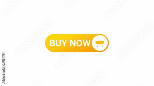 Buy now button with cart icon sign animation on transparent background, colorful buy now button sign animated with alpha channel,