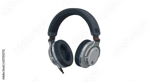 Modern Headphones Isolated on Transparent Background