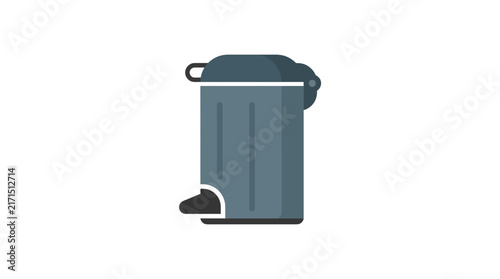 Modern Gray Pedal Bin Isolated