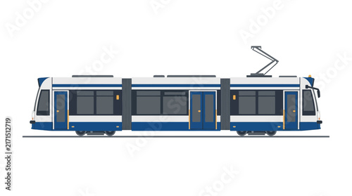 Modern Electric Tramway Vehicle Isolated