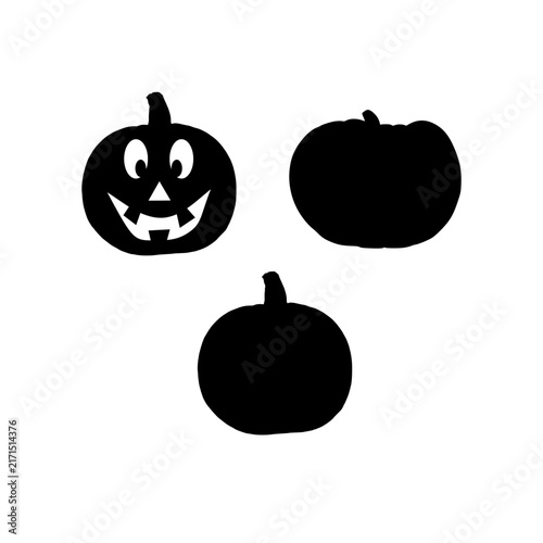 Minimalist Halloween pumpkin vector illustration showing a mix of carved and uncarved gourds designed as a versatile asset for seasonal web elements and party decorations