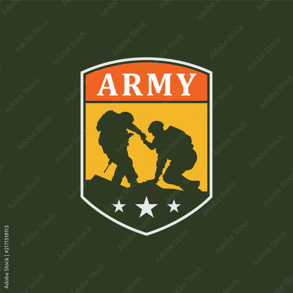 Naklejka premium Military Army Soldier Logo Vector Design
