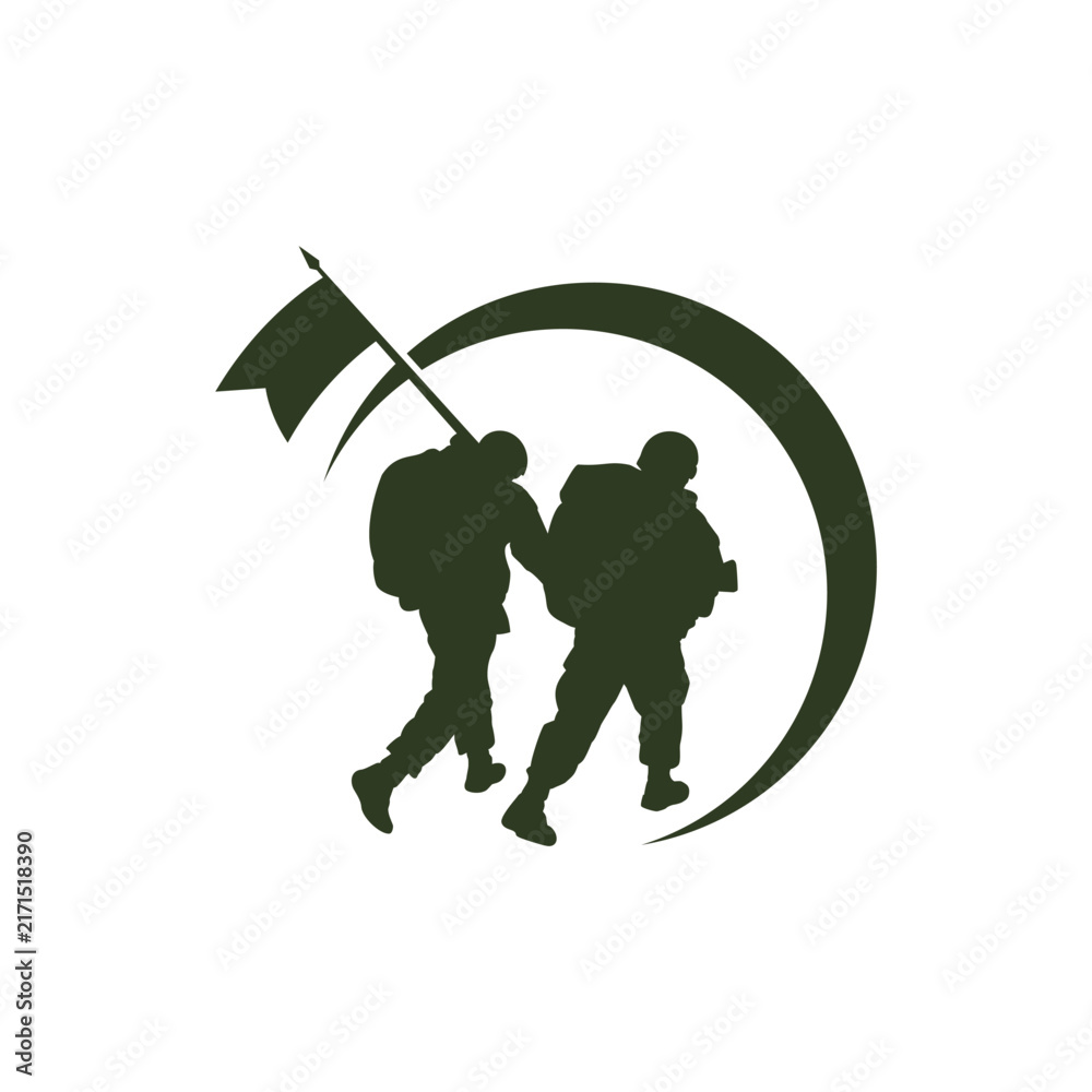 Naklejka premium Military Army Soldier Logo Vector Design