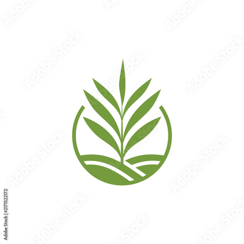 Nature Grass Logo Stock Vector