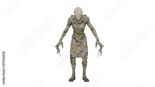 фотографія 3d rendering bandaged asylum matron holding a needle in a horror scene