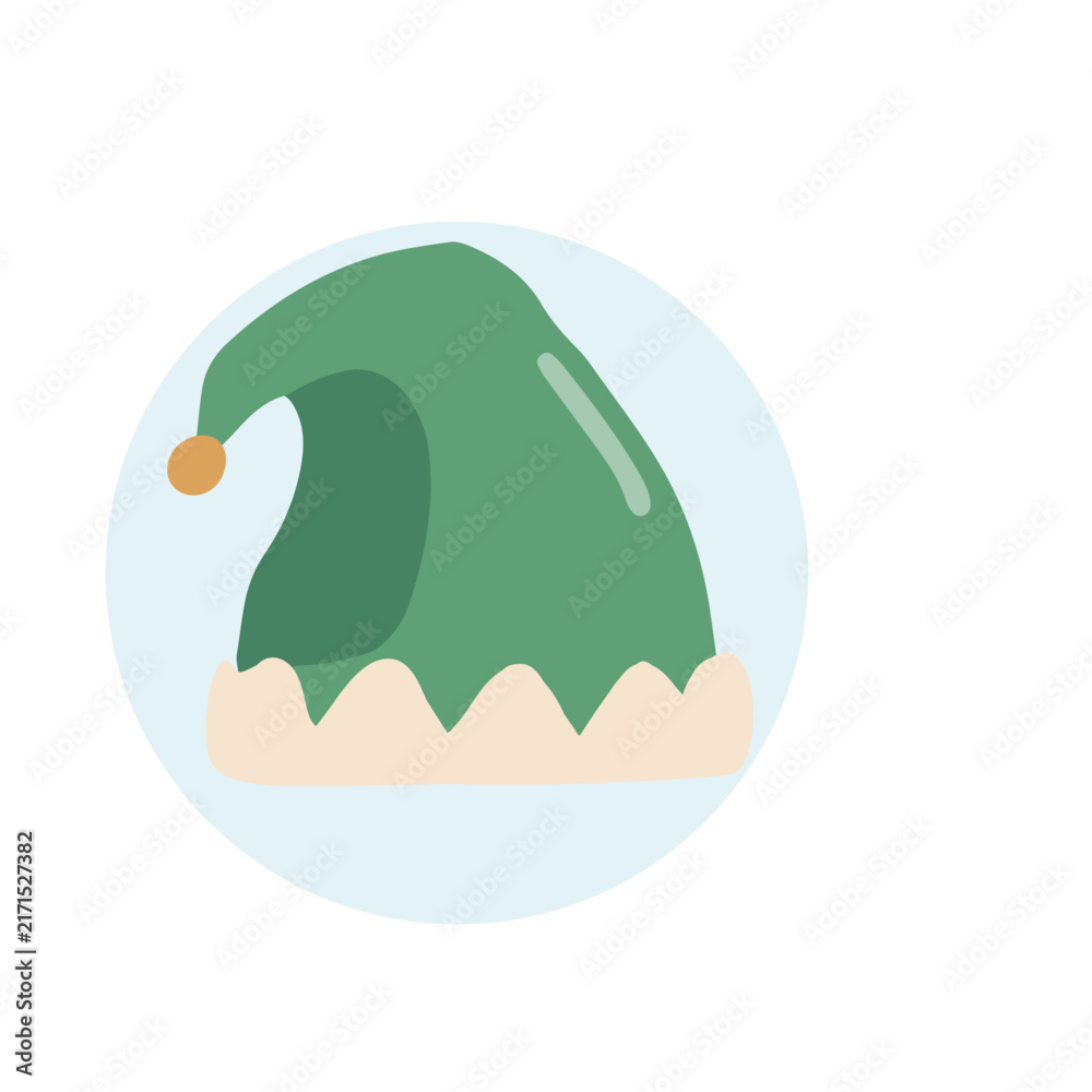 Fototapeta premium Festive Santa Hat . Trendy Christmas hat illustrations isolated on white with simple and clean vector design. Perfect for holiday websites, banners, and marketing campaigns