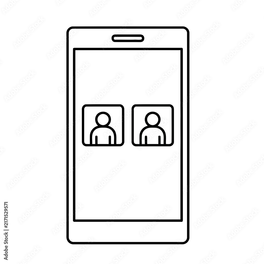 Fototapeta premium Smartphone with two user icons