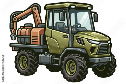 Futuristic utility vehicle for vineyard farming and agricultural field work