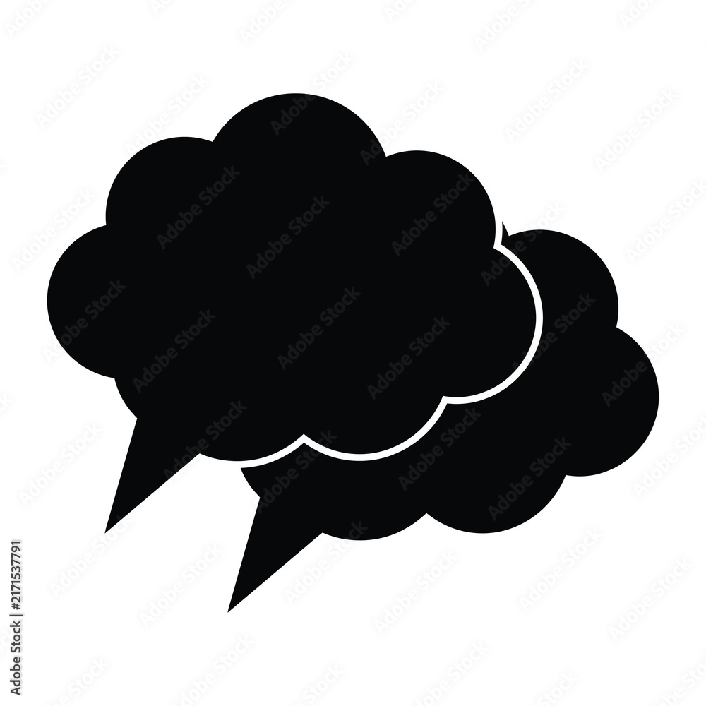 Fototapeta premium Cloud Speech Bubble Shape Icon for Message and Communication Design
