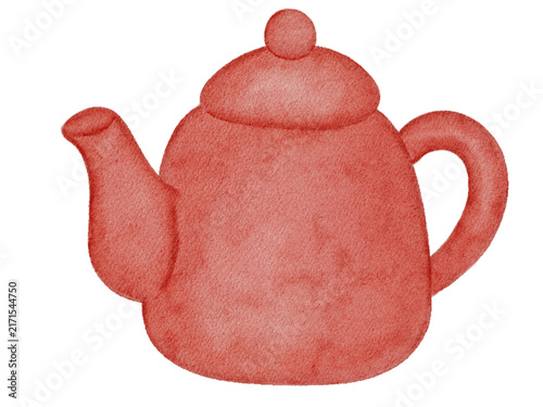 Watercolor teapot illustration