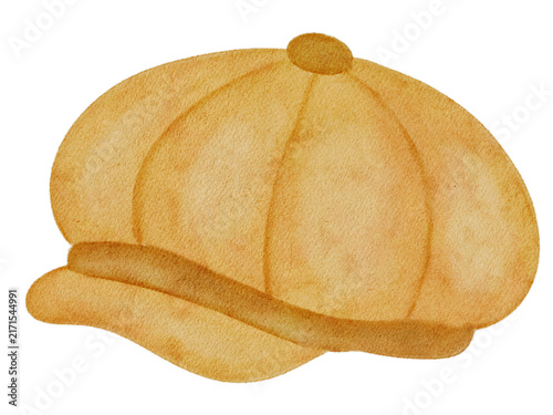 Watercolor autumn hat illustration