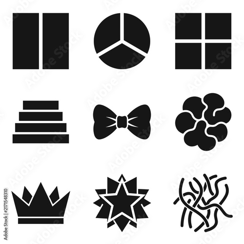 Pom poms and miscellaneous black vector icons