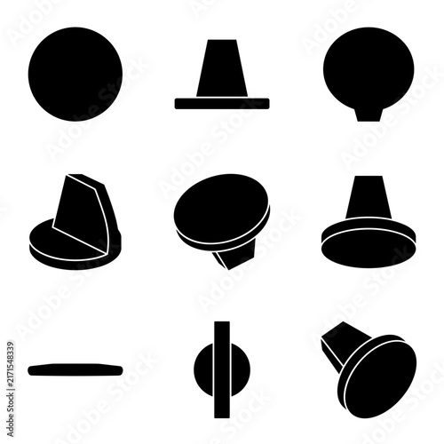 Pom poms hardware knob silhouettes set