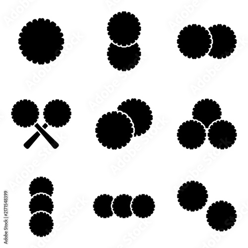 Pom poms silhouettes and cheerleader icon set for sports graphics