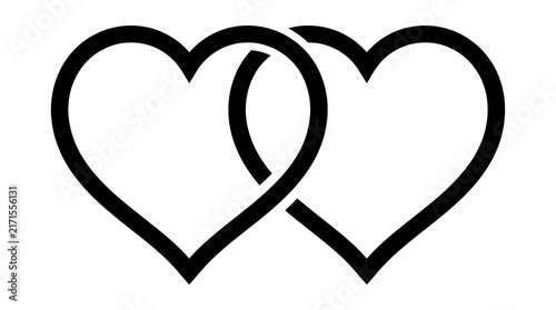 Two intertwined hearts icon