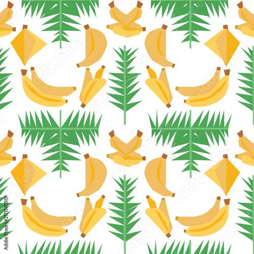Golden palm leaves pattern with tropical green accents.