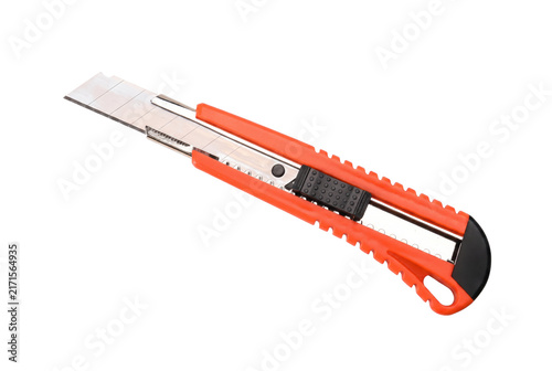 Bild auf Leinwand Orange Utility Knife with Extended Snap Off Blade
