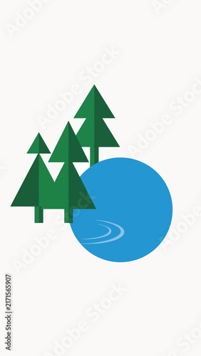 Green Christmas tree ornament with blue ribbon bow.