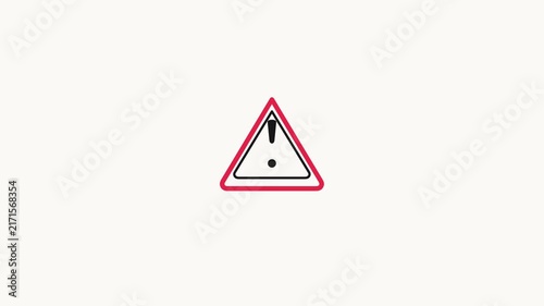 Warning Alert Icon Animation for Interface Notification and Safety Signal