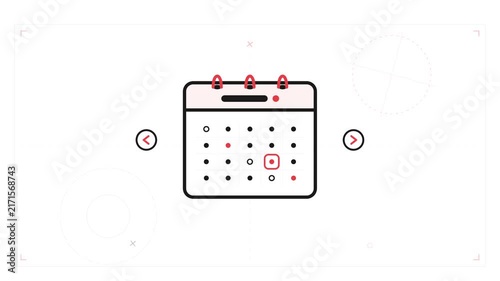 Calendar icon animation for scheduling business appointment and time management