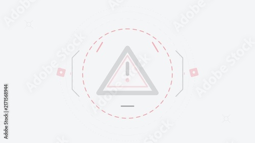 Warning Alert Icon HUD Futuristic User Interface Digital Notification Signal