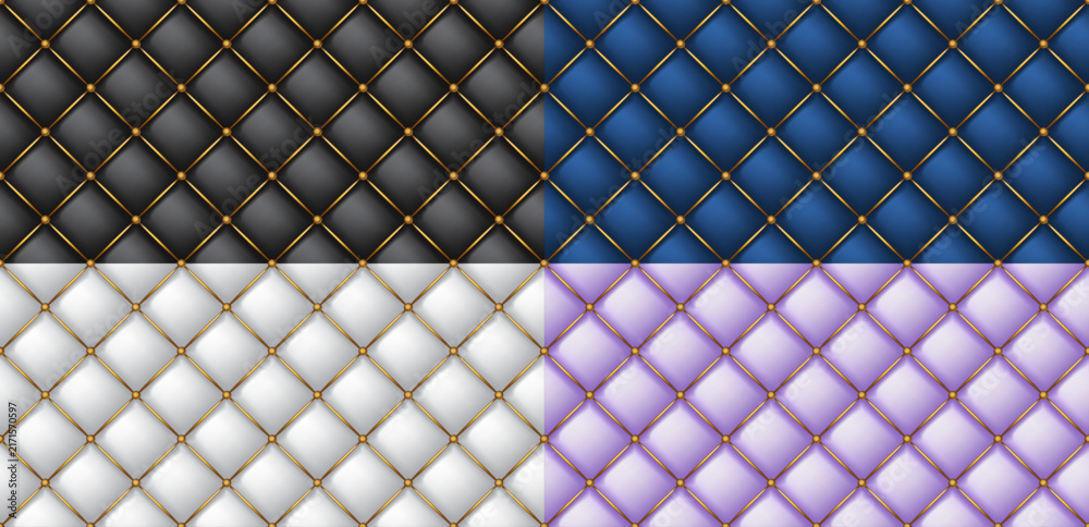 Fototapeta premium Quilted background. Upholstery quilted background. Quilted leather texture background. Seamless texture quilted background. Vector illustration