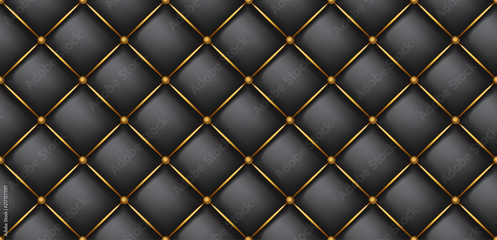 Fototapeta premium Quilted background. Upholstery quilted background. Quilted leather texture background. Seamless texture quilted background. Vector illustration