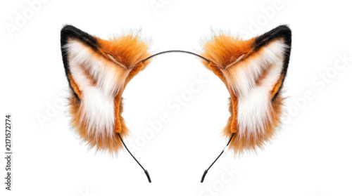 Quadro su tela Fox Ears Fur Headband PNG, Isolated on a Transparent Background