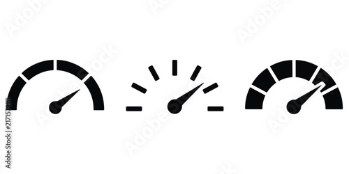 Set of speed meter or speedometer icon isolated on transparent background illustration