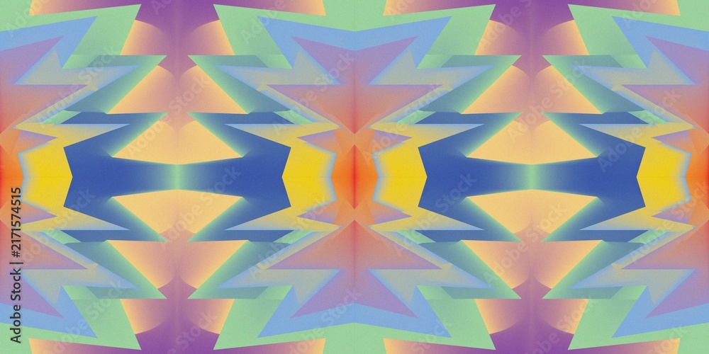 Abstract Retro Soft Gradient Symmetrical Geometric Pattern