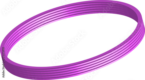 Purple ribbed circular band showcases a smooth plastic sheen with subtle highlights against a clean white backdrop.