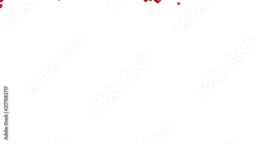 Red heart emoji floating upward on white background, Valentine's Day love animation loop
